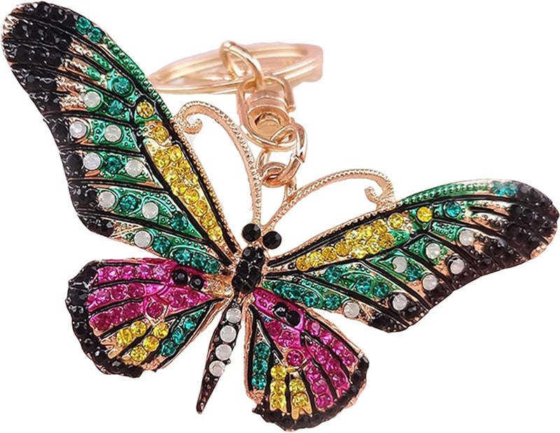 Green Butterfly Keychain Jewelry Elegant Hollow Pendant Phone Charm Delicate Key Chain Decoration - Image 1